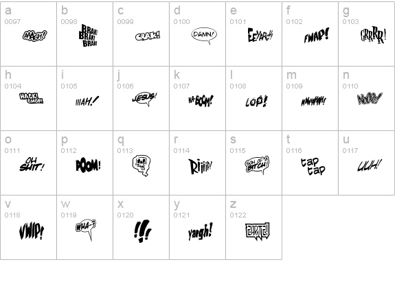 Zartz! lowercase a-z preview