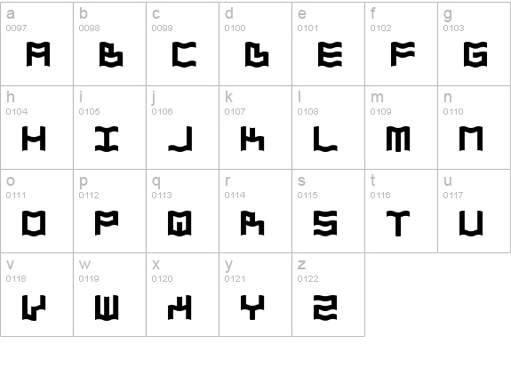 Zdyk Aquarius lowercase a-z preview