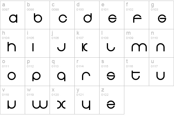 Zdyk Pisces lowercase a-z preview