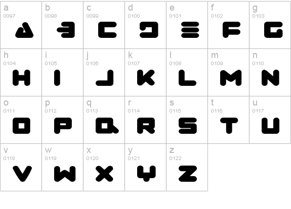 Zealot Expanded lowercase a-z preview