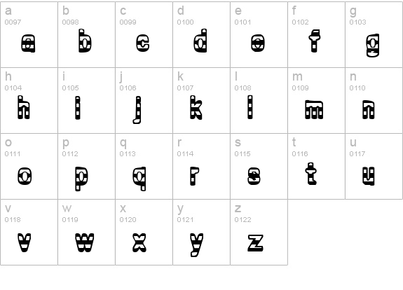 Zebra Parade lowercase a-z preview