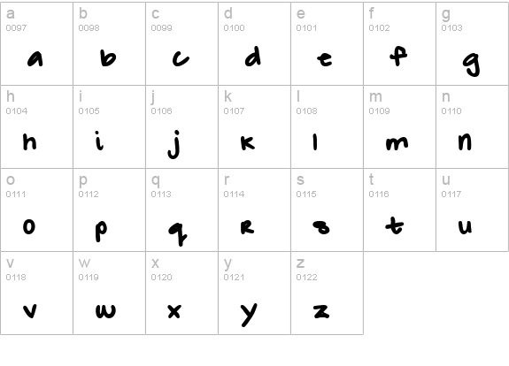 ZebraFlames Bold lowercase a-z preview