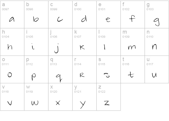 ZebraFlames Light lowercase a-z preview