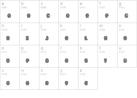 Zebraw lowercase a-z preview