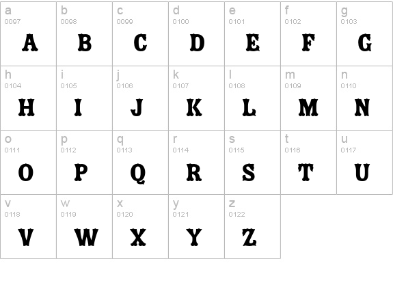 Zebrawood Fill lowercase a-z preview
