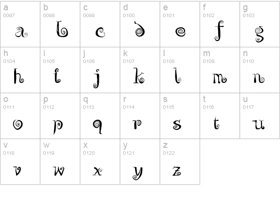 ZeitGeisterbahn lowercase a-z preview