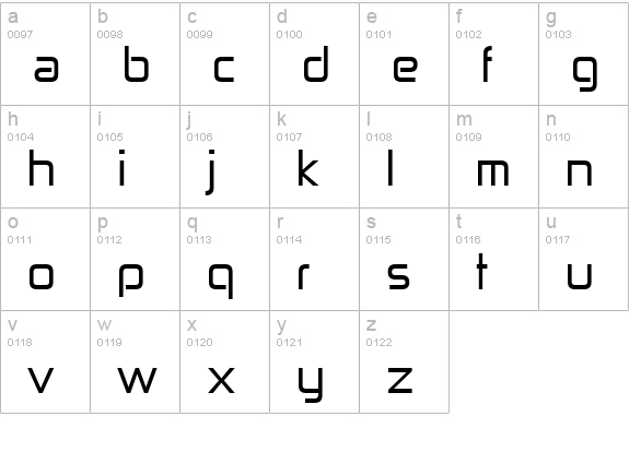 Zekton lowercase a-z preview