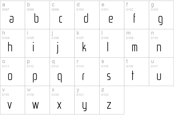 Zekton CdLt lowercase a-z preview