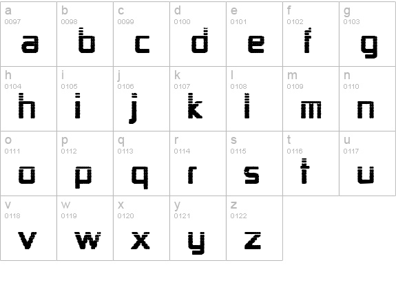 Zekton Dots lowercase a-z preview