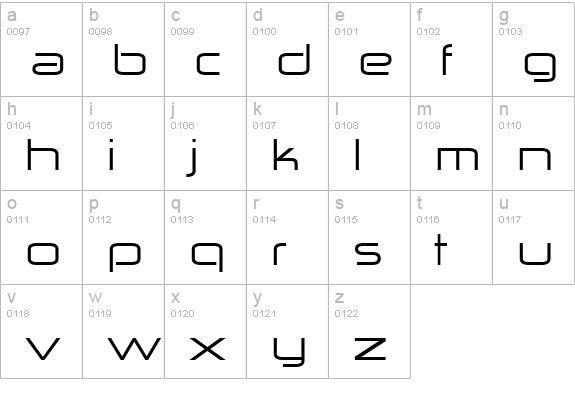 Zekton Ex lowercase a-z preview