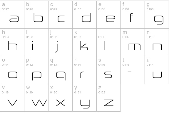 Zekton ExLt lowercase a-z preview