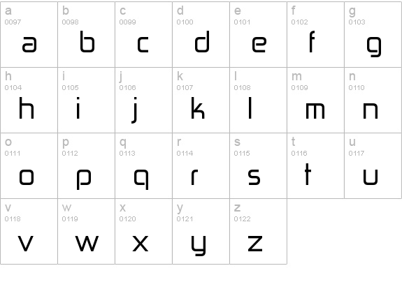 Zekton Free lowercase a-z preview