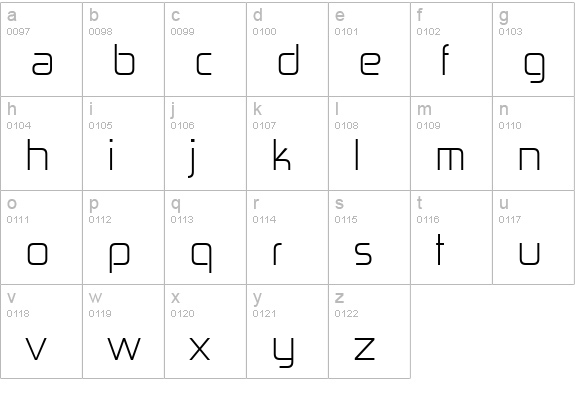 Zekton Lt lowercase a-z preview