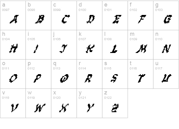Zen Masters Italic lowercase a-z preview