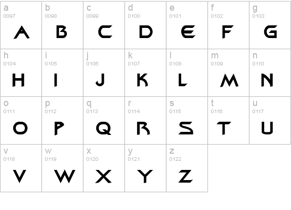 Zenon Bold lowercase a-z preview