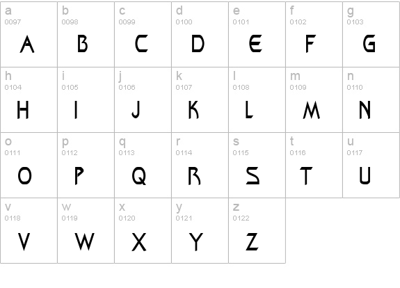 ZenonCondensed lowercase a-z preview
