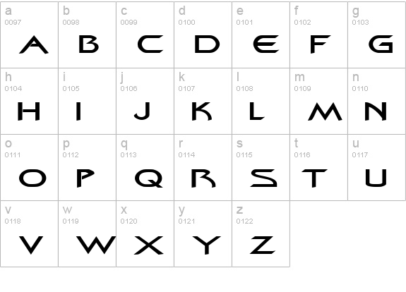 ZenonExtended lowercase a-z preview