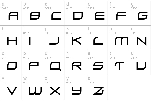 Zero Hour lowercase a-z preview