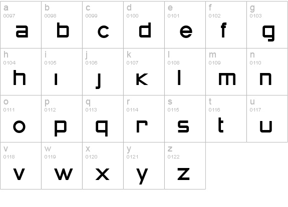 Zeroes One lowercase a-z preview