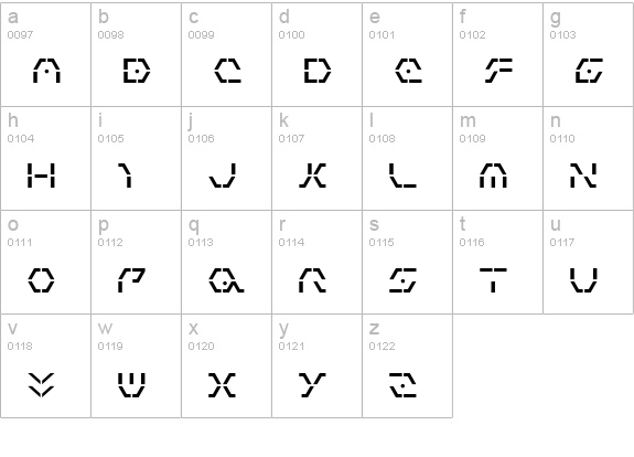 Zeta Sentry lowercase a-z preview