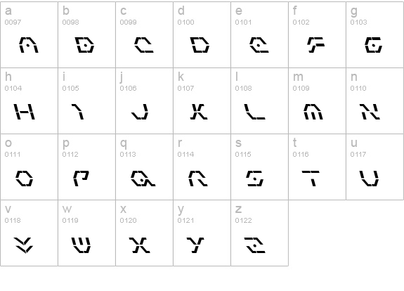 Zeta Sentry Bold Leftalic lowercase a-z preview