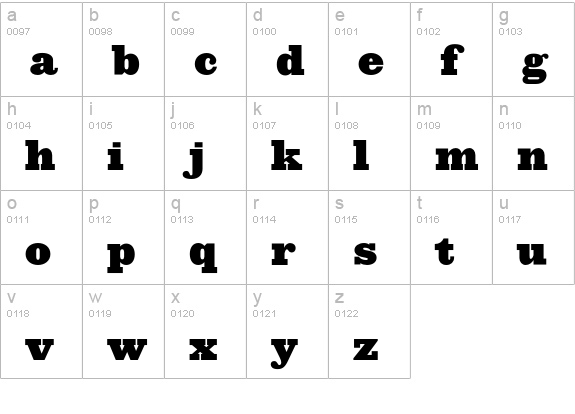 Ziggurat-HTF-Black lowercase a-z preview