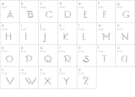 ZiggyStardustNF lowercase a-z preview