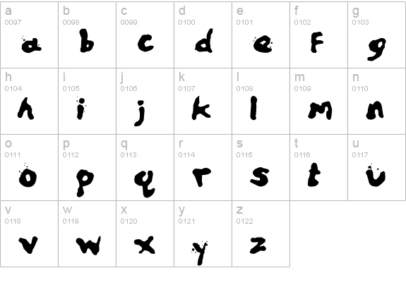 Zill Spills lowercase a-z preview
