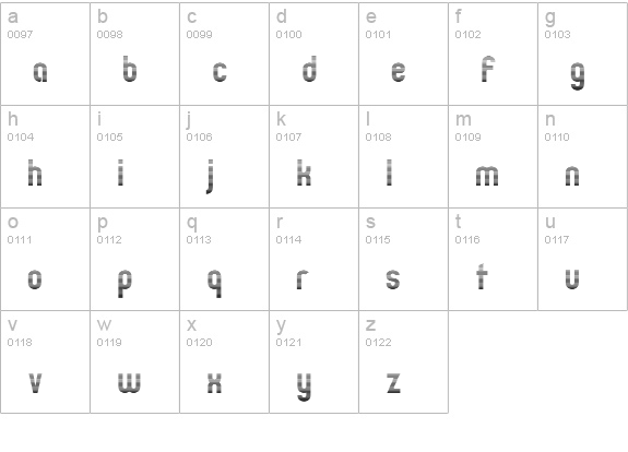 ZillahModernLine lowercase a-z preview