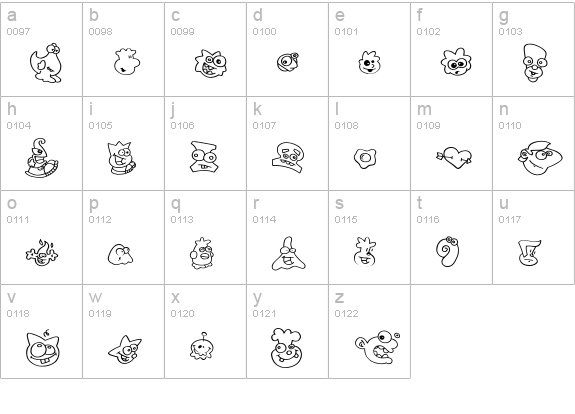 ZingDing lowercase a-z preview