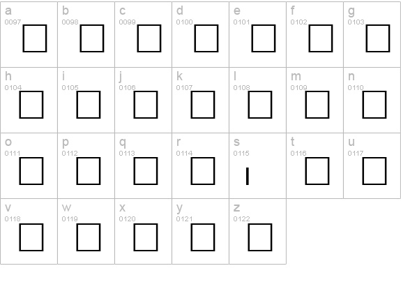 ZipCodeBarcodeTT lowercase a-z preview