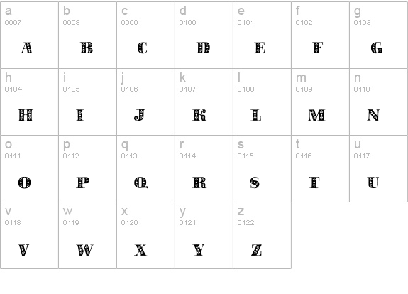 Zirconia lowercase a-z preview