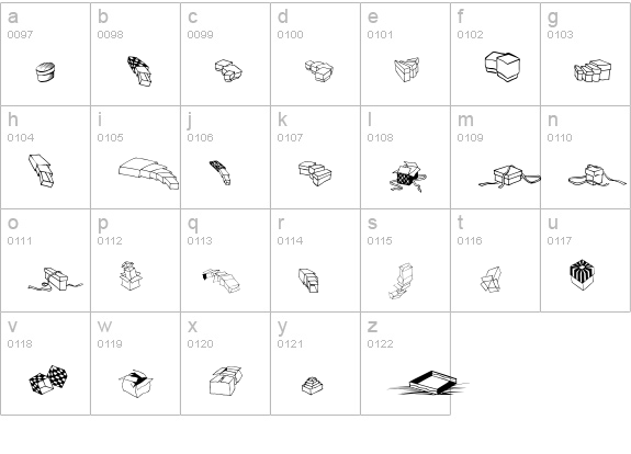 Zoeboxes Normal lowercase a-z preview