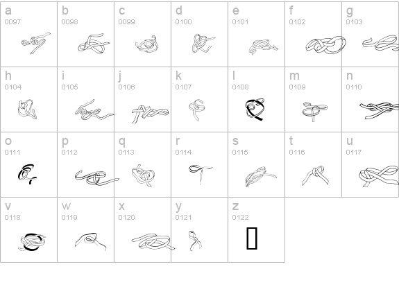 Zoeknots lowercase a-z preview