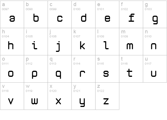Zolan Mono BTN Bold lowercase a-z preview