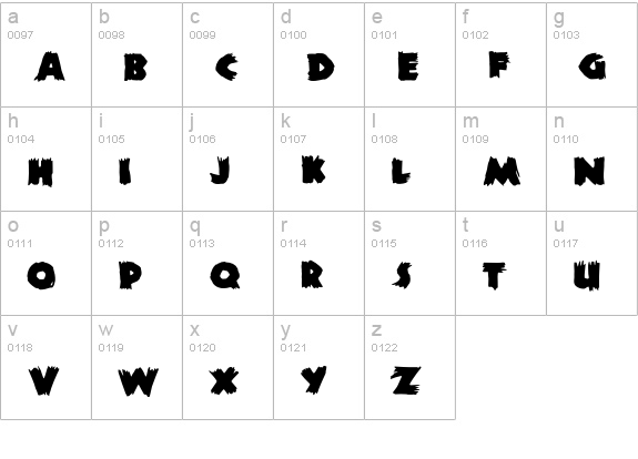 Zombie lowercase a-z preview