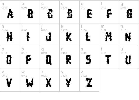 Zombie Apcalypse
 lowercase a-z preview