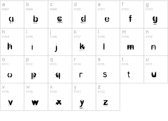 Zombie-Noize lowercase a-z preview