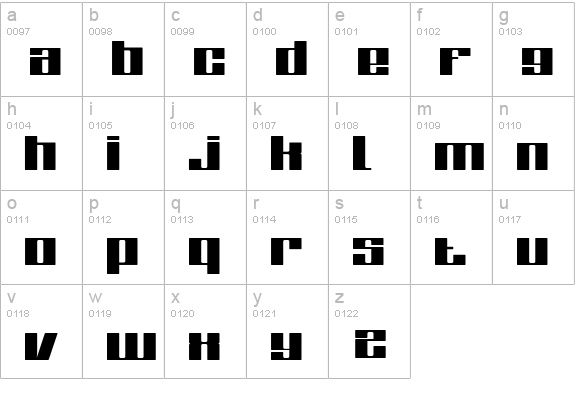 Zone Regular lowercase a-z preview