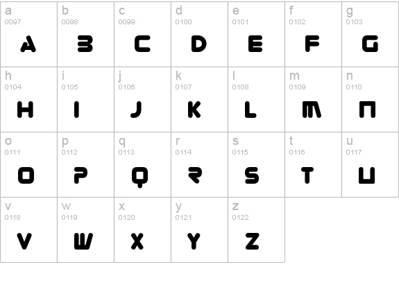 Zorque lowercase a-z preview