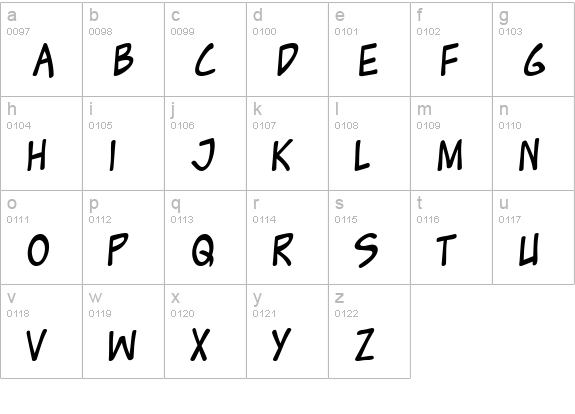Zud Juice lowercase a-z preview