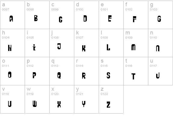 ZyberBob lowercase a-z preview