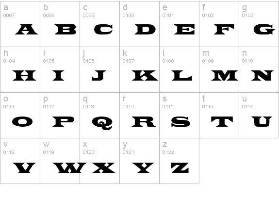 Zyklop lowercase a-z preview