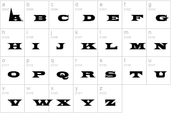ZyklopInline lowercase a-z preview