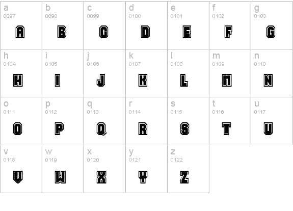 Zylinder lowercase a-z preview