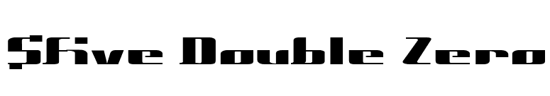 $Five Double Zero font preview