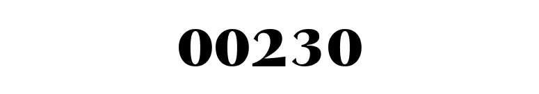 00230 font preview