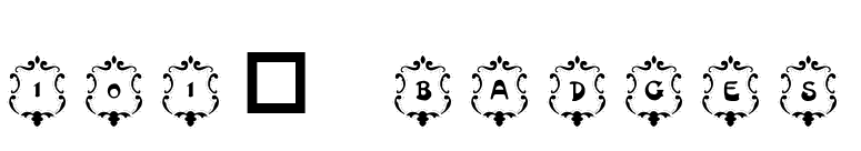 101! Badges font preview