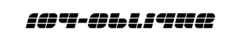 104-Oblique font preview