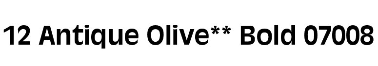12 Antique Olive** Bold 07008 font preview